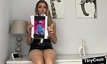 Amateur babe teases with her small cock and heels in homemade video