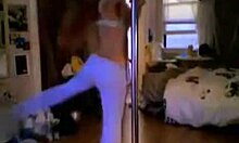 Amazing teen curves shaking while she pole dances in her room