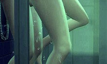 Rencontre dans la salle de bain avec sa petite amie mène à une session de sexe intense