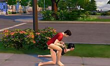 Młoda Sims 4 robi niegrzeczne rzeczy z prezerwatywą