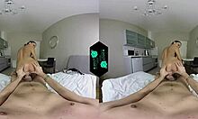 VR - Nadržený pár v horké parní akci v posteli