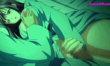 Een verleidelijke donkerharige vrouw wordt wakker en houdt zich bezig met seksuele activiteit - Hentai
