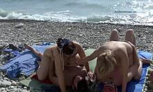 Orgía al aire libre con naturistas rusos en la playa